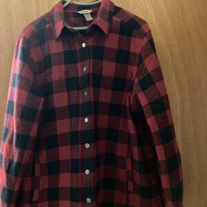 Duluth Trading Flannel Shirt Jac Jacket Buffalo Check Red Black 2XL LIKE NEW